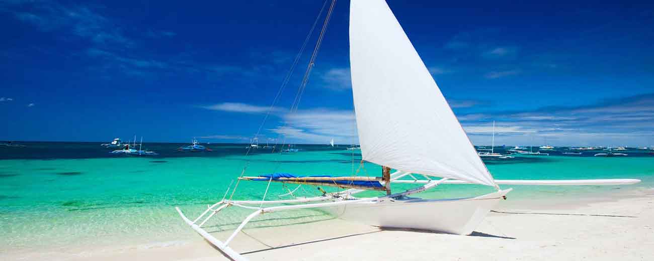 Sailing white beach boracay Philippines