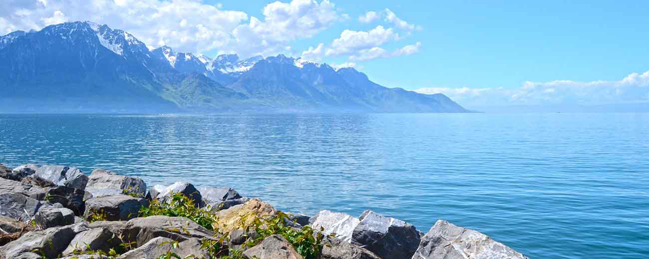 Geneve Lake Leman Switzerland Alps